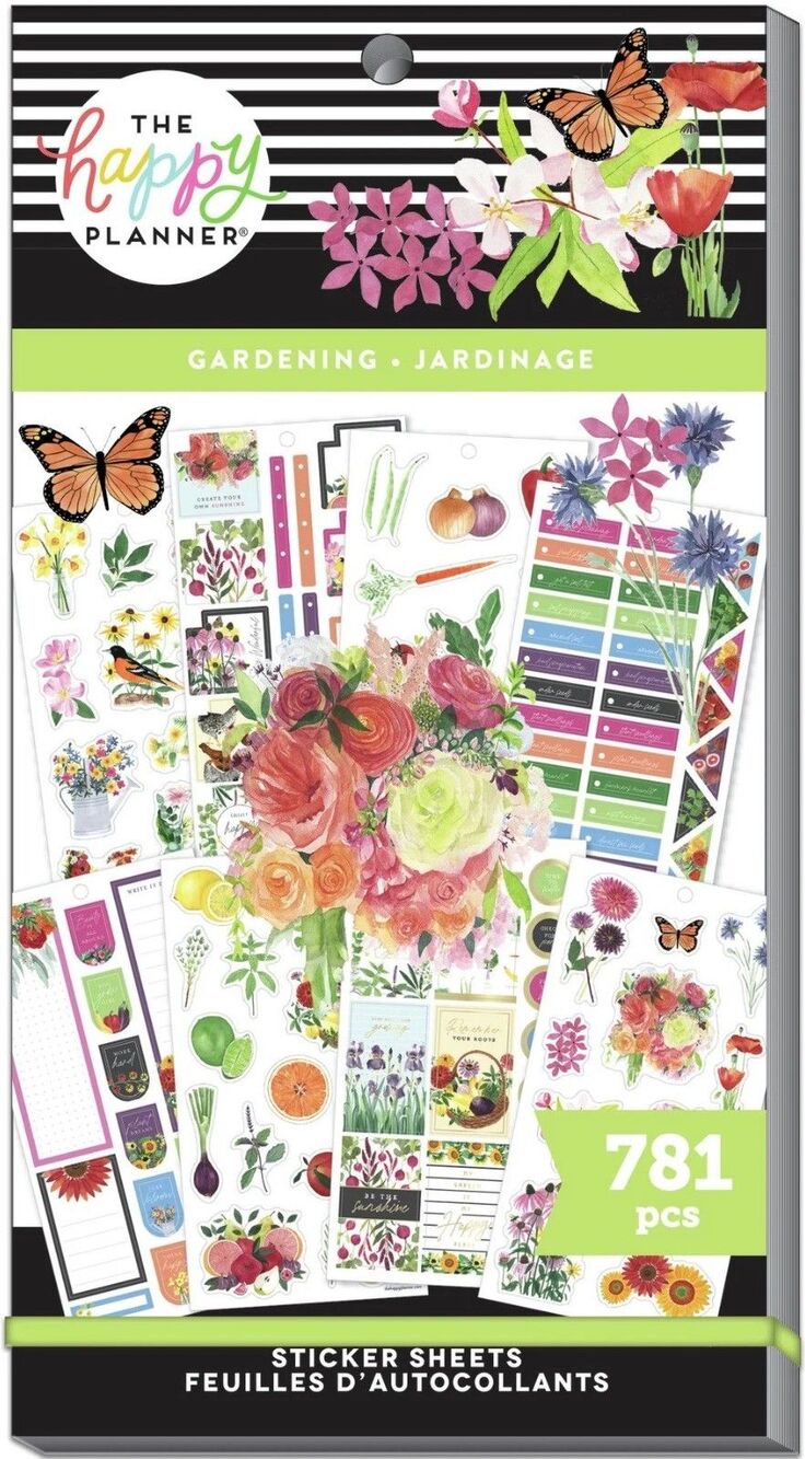 The Happy Planner Sticker Book, Happy Place Gardening, 781 pcs, NEW